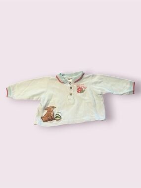Vintage Mary Engelbreit Baby Light Long Sleeve Polo What Are Boys Made Of 12 Mon